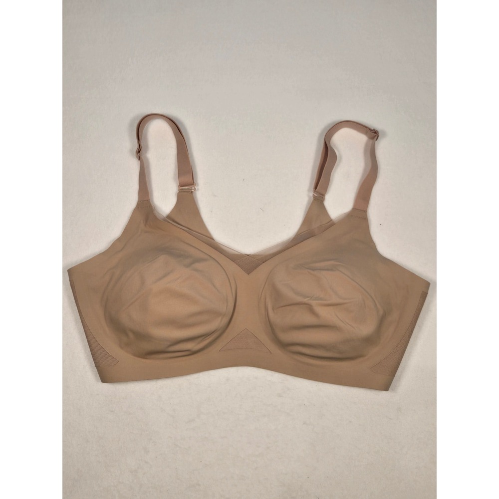 Honeylove Crossover Bra Women 1X Sand Excellent Wireless Supportive Shapewear